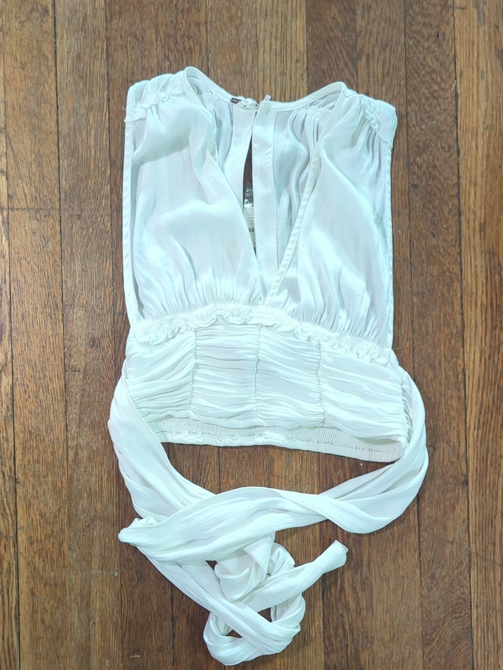 Free People White Crop/Wrap Top